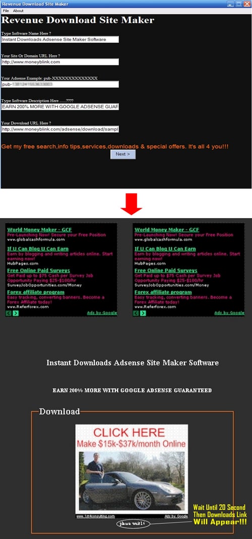 Product picture Instant Downloads Adsense Site Maker Software