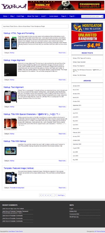 Product picture Yahoo theme for wordpress